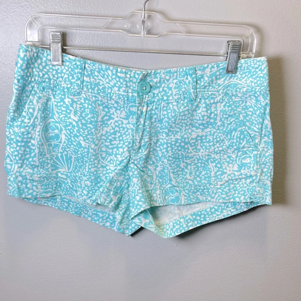 Lilly Pulitzer Women’s Shorely Blue Ice Cake The‎ Walsh Short Size 2